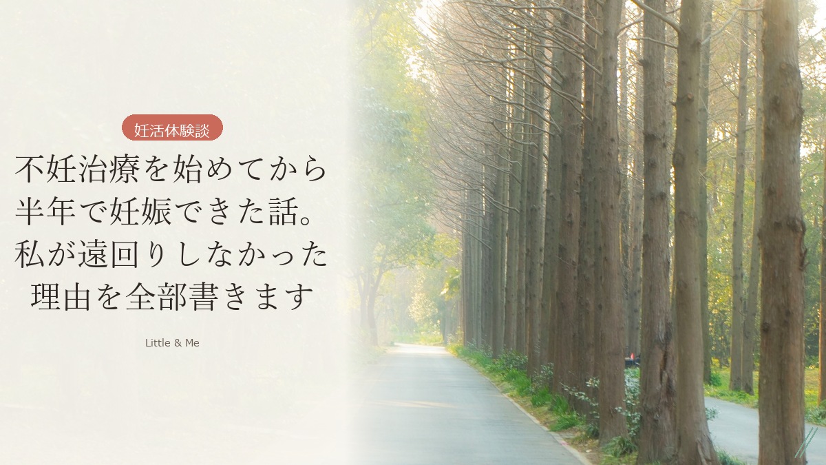 不妊治療を始めてから半年で妊娠できた話。私が遠回りしなかった理由を全部書きます